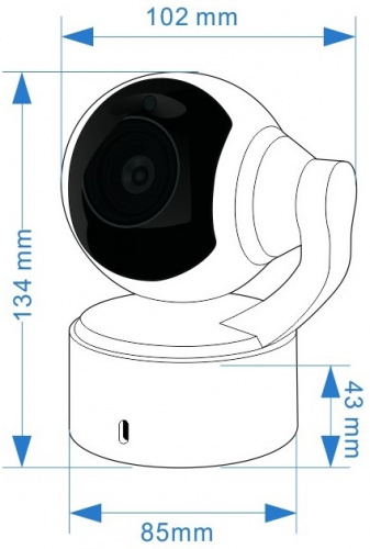 Wi-Fi BT IP-камера внутренняя поворотная VP-S5(3.6) (2.0mp 1920х1080 128Гб 5В/2А) фото 4