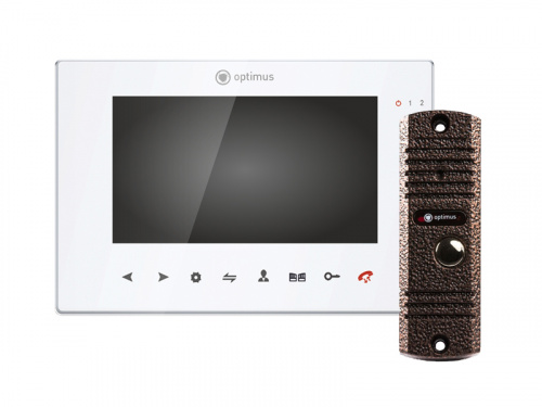 Комплект видеодомофона Optimus VMH-7.1 (w)+ DSH-E1080 (медь) (7?TFT 1024x600 / 80° 1080P)