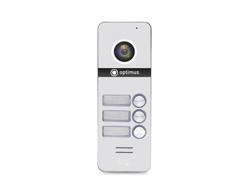 Видеопанель на 3 абонента Optimus DSH-1080/3 (белый) (2mp/160° 13,56МГц 200карт БУЗ IP65)